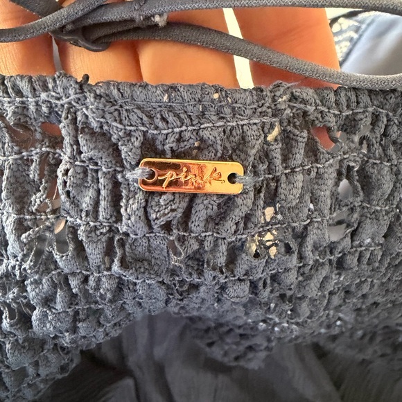 Victoria’s Secret PINK slate blue crochet lace dress size large - Picture 8 of 10